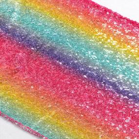 img 4 attached to Vibrant Multicolor Sequin Table Runner for Party Decor - 12x108-Inch Rainbow Sequin Runner (Pack of 1)