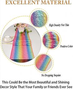 img 1 attached to Vibrant Multicolor Sequin Table Runner for Party Decor - 12x108-Inch Rainbow Sequin Runner (Pack of 1)