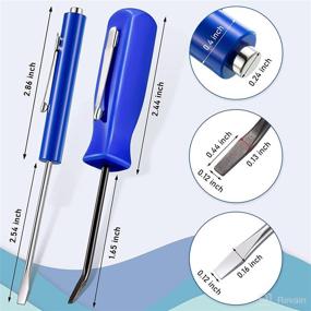 img 3 attached to 🔧 Compact 4-Piece Pocket Magnetic Screwdriver Set with Pry Bar - Blue