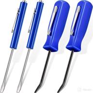 🔧 compact 4-piece pocket magnetic screwdriver set with pry bar - blue логотип