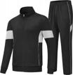 stylish and comfortable men's tracksuit with full zip jacket - 2 piece sweatsuit set by mofiz logo