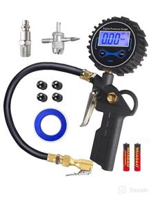 img 4 attached to SWICARS Digital Tire Inflator with Pressure Gauge: 250 PSI, Heavy Duty Air Compressor Accessories & Rubber Hose with Air Chuck, Quick Connect Coupler for 0.1 Dispaly Resolution - Ideal Gifts for Men