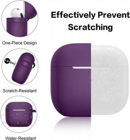 img 1 attached to Hamile Designed For AirPods 3 Case Cover, Silicone Protective Cases Cute Skin Covers With Keychain Accessories Compatible With Apple AirPod 3Rd Generation, Girls Boys Women Men-Purple
