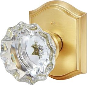 img 4 attached to Satin Brass Privacy Gold Door Knob Lock Interior Glass Door Knobs For Bathroom Bedroom - CLCTK Premium