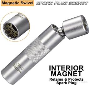 img 3 attached to 🔧 Eastyard 14mm Thin-Wall Magnetic Swivel Spark Plug Socket - 3/8-Inch Drive 12-Point Removal Tool for BMW Mini and Other Models