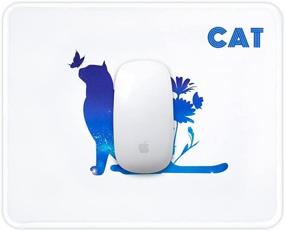 img 2 attached to Cute Cat Design Mouse Pad - Non-Slip With Stitched Edges By MarsHopper - 10.2"X8.3