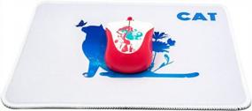 img 1 attached to Cute Cat Design Mouse Pad - Non-Slip With Stitched Edges By MarsHopper - 10.2"X8.3