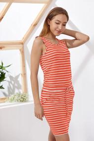 img 2 attached to Zengjo Striped Sleeveless Dresses With Pockets For Women
