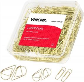 img 4 attached to VENCINK Gold Paper Clips Set: 300 Assorted Sizes With Smooth Steel Wire, Drop-Shaped Design, Ideal For Office Supplies, School, Students, Girls, Kids, Women, Weddings, And Decorative Use