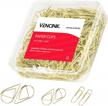 vencink gold paper clips set: 300 assorted sizes with smooth steel wire, drop-shaped design, ideal for office supplies, school, students, girls, kids, women, weddings, and decorative use logo