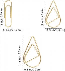 img 1 attached to VENCINK Gold Paper Clips Set: 300 Assorted Sizes With Smooth Steel Wire, Drop-Shaped Design, Ideal For Office Supplies, School, Students, Girls, Kids, Women, Weddings, And Decorative Use