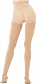 img 2 attached to CozyWow Women'S Control Top Semi Opaque Reinforced Footed Tights: Soft, Elastic & Durable Pantyhose!