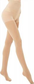 img 3 attached to CozyWow Women'S Control Top Semi Opaque Reinforced Footed Tights: Soft, Elastic & Durable Pantyhose!
