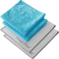 🧺 magicfiber microfiber reusable cleaning cloths (4-pack, 13x13) - ultra-soft & absorbent microfiber cleaning rags, ideal for glasses, dusting, windows, electronics, cars, tvs & more! логотип