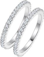 💍 stunning voluka set of 2 stacking eternity rings with cubic zirconia bands for women and men logo