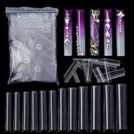 extra long clear coffin nail tips - 504 pieces of 3xl square press on nails for professional salons and diy nail art logo