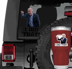 img 3 attached to 🤣 100Pcs Biden Funny Stickers | Gas Pump Car Bumper Point to The Left Sticker | I Did That Biden Stickers | That's All Me | 2-3inch Diamond Glitter Decal/Humor/Funny Stickers (B 100 PCS)