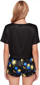 img 1 attached to Women'S Cute Graphic Print Pajama Set - Short Sleeve Crop Top & Shorts By SweatyRocks
