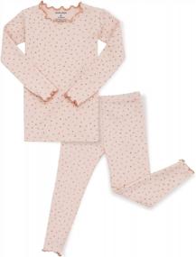 img 4 attached to Очаровательный пижамный комплект с цветочным узором для мальчиков и девочек: AVAUMA Baby 6M-7T Хлопковая пижама с оборками