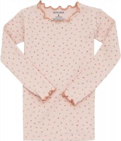 img 3 attached to Очаровательный пижамный комплект с цветочным узором для мальчиков и девочек: AVAUMA Baby 6M-7T Хлопковая пижама с оборками