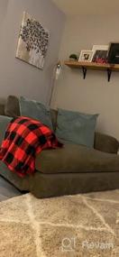 img 6 attached to Soft Flannel Fleece Buffalo Plaid Throw Blanket With Checker Pattern – Lightweight, Decorative Blanket For Bed Or Couch (280GSM-White-Green, Throw Size 50"X60") By NEWCOSPLAY