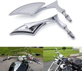 img 4 attached to Зеркала заднего вида с хромированным лезвием для мотоцикла для Harley Davidson Cruiser Choppers Bobber Bike