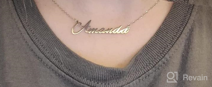 img 1 attached to 🔤 Custom Old English Name Necklace: Personalized Stainless Steel Pendant for Women and Girls review by Michael Onwukaife