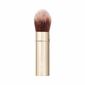 img 1 attached to Jouer Essential Travel Complexion Brush - Cosmetic Makeup Brush - Travel Friendly - Soft Synthetic Bristles - Cruelty, Gluten & Paraben Free - Vegan Friendly, Gold, 0.10625 Pounds
