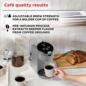 img 2 attached to Instant Solo Single Serve Coffee Maker: K-Cup Pod Compatible Brewer With Reusable Pod And Bold Setting, Brews 8-12Oz; 40Oz Water Reservoir, Grey - From The Makers Of Instant Pot