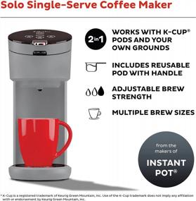 img 3 attached to Instant Solo Single Serve Coffee Maker: K-Cup Pod Compatible Brewer With Reusable Pod And Bold Setting, Brews 8-12Oz; 40Oz Water Reservoir, Grey - From The Makers Of Instant Pot