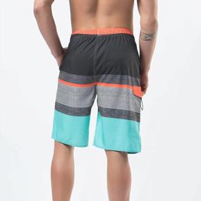 img 2 attached to Men'S Quick Dry Stripe Swimming Trunks Board Shorts By YnimioAOX