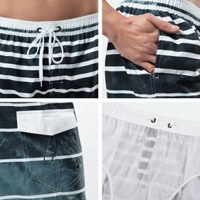 img 1 attached to Men'S Quick Dry Stripe Swimming Trunks Board Shorts By YnimioAOX