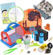 essenson outdoor explorer kit & bug catcher kit with binoculars, compass, magnifying glass, critter case and butterfly net great toys kids gift for boys & girls age 3-12 year old camping hiking logo