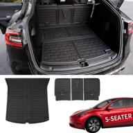 🔥 kingna 3d trunk mats: premium tpr liner for tesla model y 2020-2022 | all weather, rear seat back mat, 5-seater set of 4 mats логотип