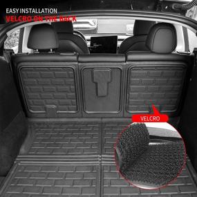 img 3 attached to 🔥 Kingna 3D Trunk Mats: Premium TPR Liner for Tesla Model Y 2020-2022 | All Weather, Rear Seat Back Mat, 5-Seater Set of 4 Mats