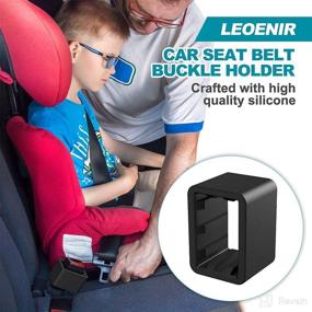 img 1 attached to Convenient 2 Pack Car Seat Belt 🚗 Buckle Holder: Durable Silicone Material for Easy Access