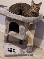 img 1 attached to Grey Cat Tree With Sisal Scratching Posts, Plush Perch, And Playhouse - BEWISHOME Small Cat Condo Furniture For Kittens And Cats - Kitty Activity Center And Bed With Tower Design review by Viswanath Badasz