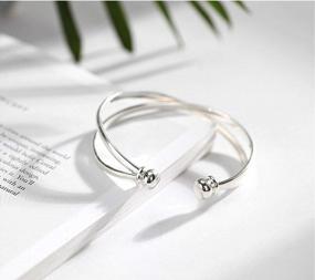 img 3 attached to SLUYNZ 925 Sterling Silver Open Bangle Bracelet For Women Fine Jewelry Wedding Engagement Cuff Bracelet