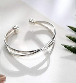 img 1 attached to SLUYNZ 925 Sterling Silver Open Bangle Bracelet For Women Fine Jewelry Wedding Engagement Cuff Bracelet