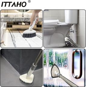 img 3 attached to 🧼 Efficient 59" Long Handle Tub Tile Scrubber by ITTAHO - Stiff Bristles Cleaning Brush & Sponge with Extendable Pole, Rotatable Detachable Scrub Brush for Kitchen, Shower, Bathtub, and Floor
