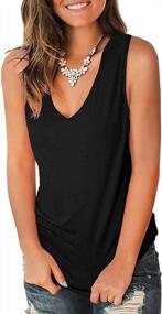 img 3 attached to Women'S V Neck Sleeveless Tank Top - Casual Loose Fit Shirt