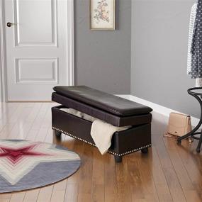 img 2 attached to Versatile Storage Ottoman Bench With Elegant Faux-Leather Upholstery For Living Room, Bedroom, And Entryway - Lift Top And Button Tufted Design With Nailhead Trim
