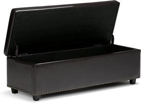 img 4 attached to Versatile Storage Ottoman Bench With Elegant Faux-Leather Upholstery For Living Room, Bedroom, And Entryway - Lift Top And Button Tufted Design With Nailhead Trim