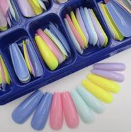 100pc mixed color coffin false nails extra long ballerina fake nail colored coffin acrylic nail tips 10 sizes for women, girls, kids (mixed color a) logo