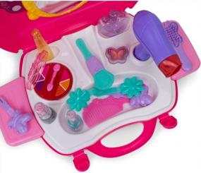 img 2 attached to Pretend Play Wonders: Little Girls Make Up Case With Cosmetic Set By KIDSTHRILL