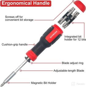 img 2 attached to 🛠️ SHARDEN Multi Screwdriver: 13-in-1 Adjustable Screwdriver Set with Torx Security, Phillips, Hex & More - All in One Multitool