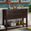 p purlove console table buffet sideboard sofa table with four storage drawers two cabinets and bottom shelf (espresso) logo