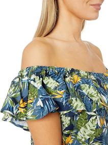 img 2 attached to 🌺 Stunning 28 Palms Tropical Hawaiian Print Off-Shoulder Dresses - Exquisite Women's Clothing Collection