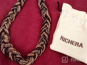 img 6 attached to Stunning RICHERA Hand Braided Short Choker Necklace: Perfect Party Wear Jewelry for Women and Girls