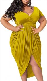 img 1 attached to Plus-Size High-Low Peplum Bodycon Dress: Sheer Mesh Evening Gown For Women'S Sexy Party Look